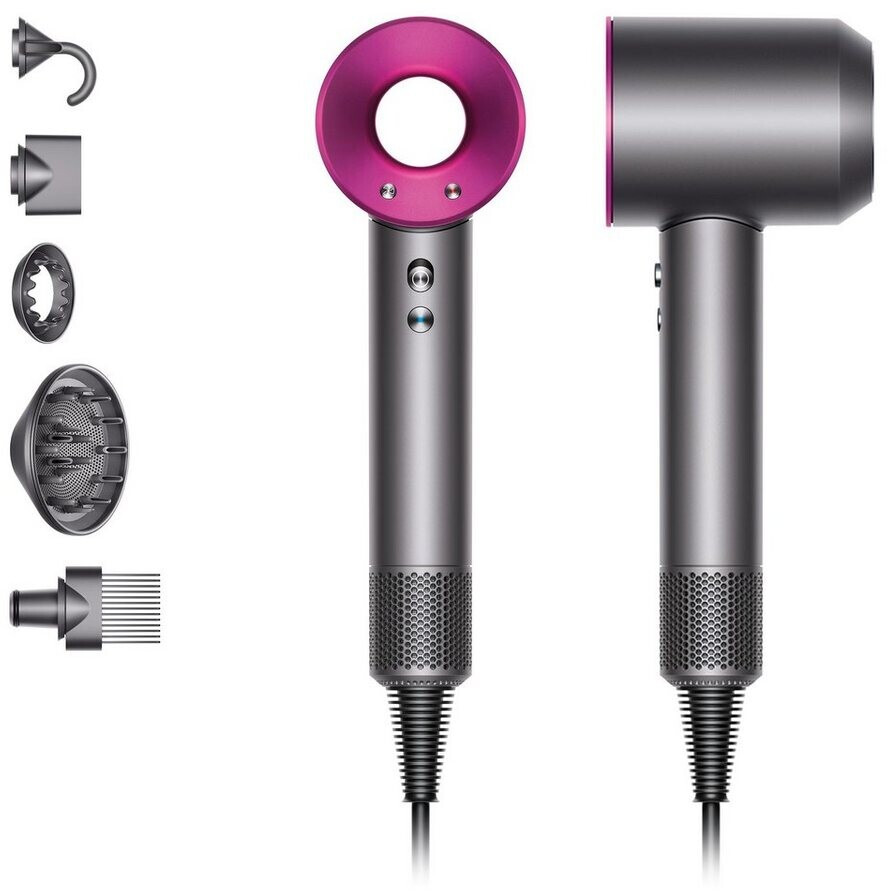 DYSON ASCIUGACAPELLI HD07 SUPERSONIC HAIR DRYER 1600W GRIGIO/FUCSIA RICONDIZIONATO